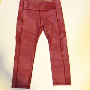 Lululemon Red Stripe Pocket Crops